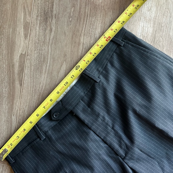 Black Saks Fifth Avenue charcoal gray wool pin strip 2 piece suit 44 R - Picture 10 of 16